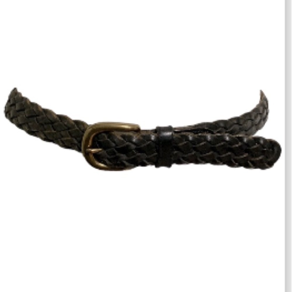 ITALIAN Vintage Brown Braided Genuine Leather Belt Unisex 40 in 50 in